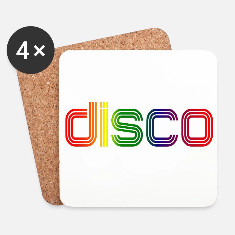 Disco Spectrum Neon Retro - Untersetzer (4er-Set) - Weiß