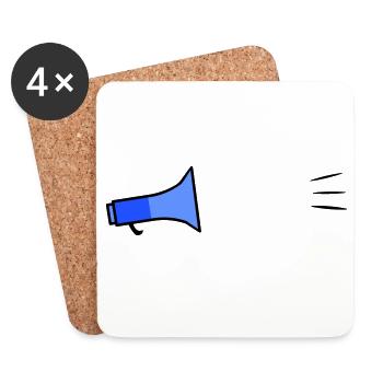 Megafon Text Template - Coasters (set of 4) - white - Front
