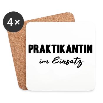 Praktikantin im Einsatz - Untersetzer (4er-Set) - Weiß - Vorne