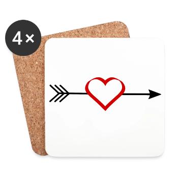 Cadeau Saint-Valentin Saint-Valentin - Dessous de verre (lot de 4) - blanc - Devant