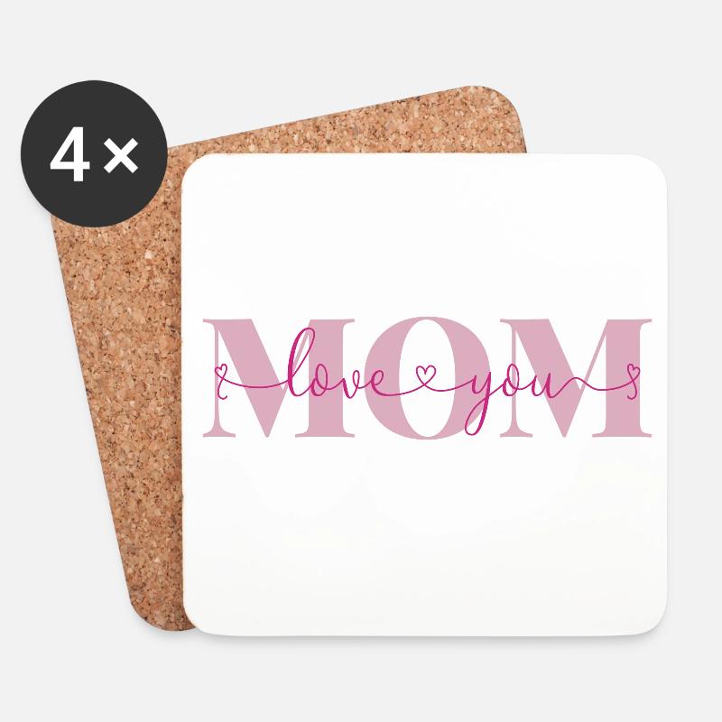 Love you Mom Liebeserklärung Mutter Liebe Mama - Untersetzer (4er-Set) - Weiß