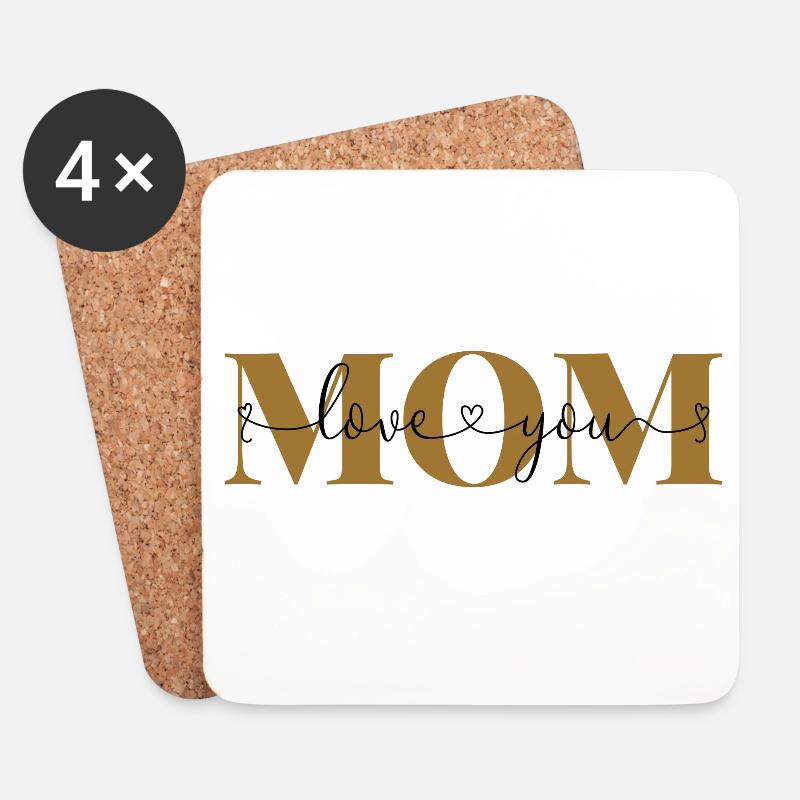 Love you Mom Liebeserklärung Mutter Liebe Mama - Untersetzer (4er-Set) - Weiß