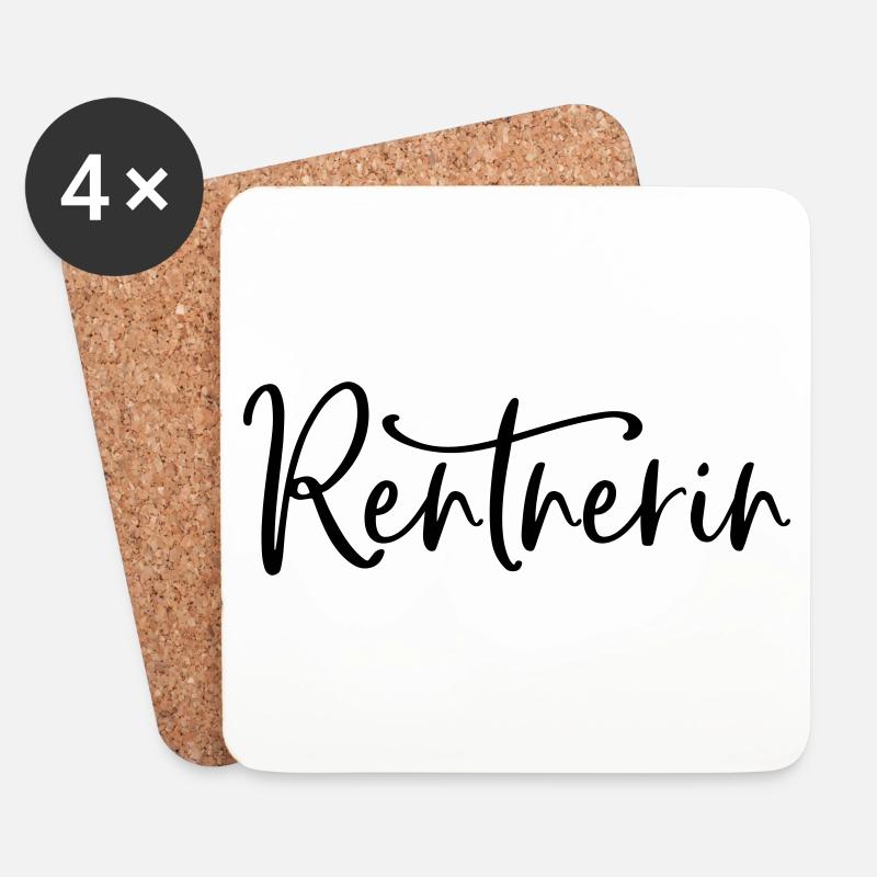 Rente Ruhestand Rentnerin (Farbe änderbar) - Untersetzer (4er-Set) - Weiß