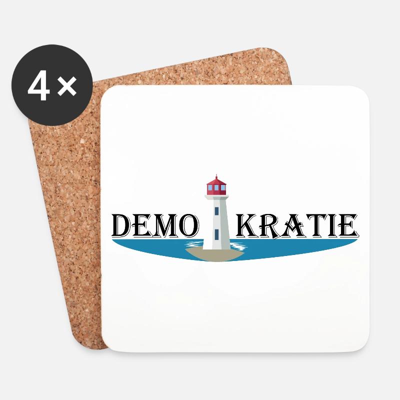 Demokratie - Untersetzer (4er-Set) - Weiß