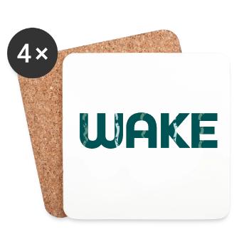 Wake, Wake Up - Coasters (set of 4) - white - Front