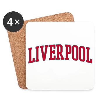 Liverpool Varsity Schriftzug Design - Untersetzer (4er-Set) - Weiß - Vorne