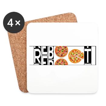 PIZZA - Dessous de verre (lot de 4) - blanc - Devant