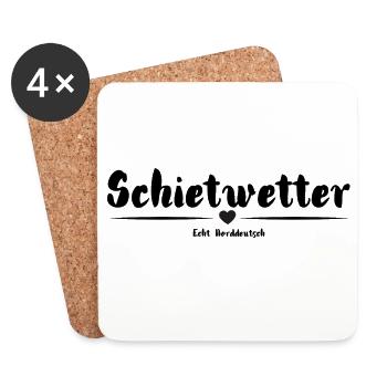 Schietwetter Hoodies - T-Shirts Moin - Untersetzer (4er-Set) - Weiß - Vorne