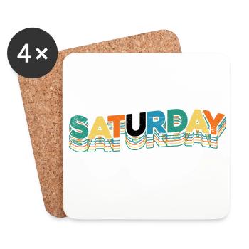 Saturday - Coasters (set of 4) - white - Front