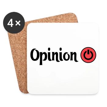 Opinion Power Button Design - Coasters (set of 4) - white - Front