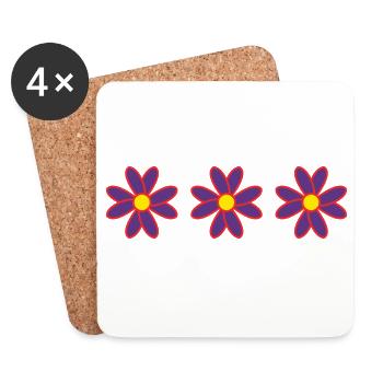 FLOWER. FLOWER. NATURE. ECOLOGY. HAPPINESS. ZEN - Coasters (set of 4) - white - Front