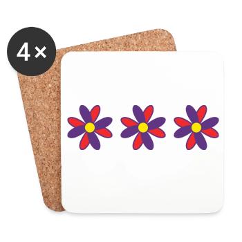 FLOWER. FLOWER. NATURE. ECOLOGY. HAPPINESS. ZEN - Coasters (set of 4) - white - Front