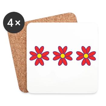 FLOWER. FLOWER. NATURE. ECOLOGY. ANNIVERSARY - Coasters (set of 4) - white - Front