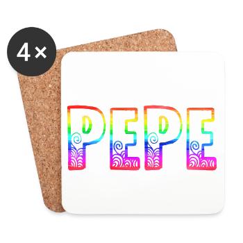 Pepe RS Rainbow - Coasters (set of 4) - white - Front