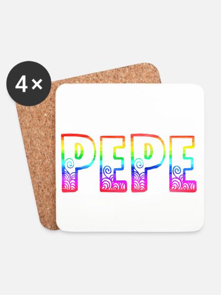 pepe rs regenbogen - Untersetzer (4er-Set) - Weiß