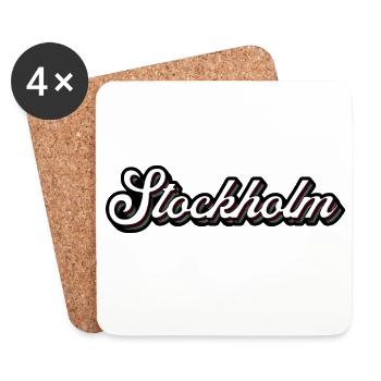 Stockholm Glitch Neon Schrift - Untersetzer (4er-Set) - Weiß - Vorne