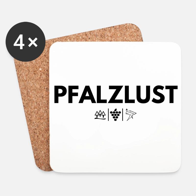 Heimatliebe Pfalzlust - Untersetzer (4er-Set) - Weiß