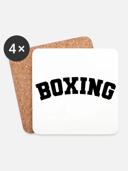 Boxing einfaches Design Schriftzug - Untersetzer (4er-Set) - Weiß