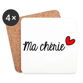 HEART. HEARTS. VALENTINE'S DAY. LOVE. LOVE. COUPLE. - Coasters (set of 4) - white - Front