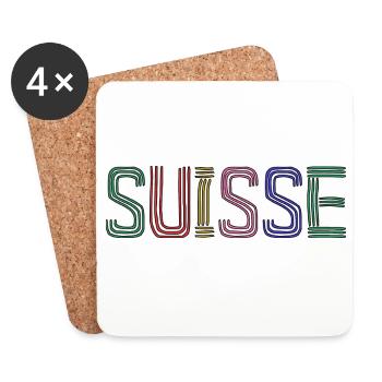 SWITZERLAND. HUMOR. COUNTRY. FLAG. GENEVA. LAUSANNE - Coasters (set of 4) - white - Front