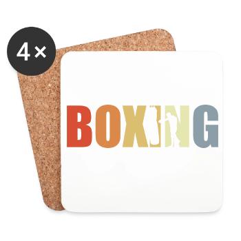 Boxen Vintage Look - Untersetzer (4er-Set) - Weiß - Vorne