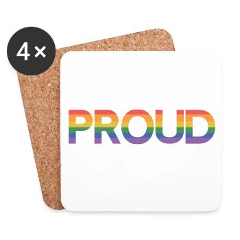 LGBT Pride Month - Sei stolz - Untersetzer (4er-Set) - Weiß - Vorne
