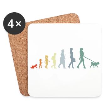 Propriétaire de chien Evolution - Dessous de verre (lot de 4) - blanc - Devant