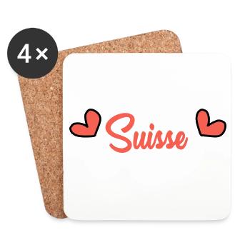 SWITZERLAND. COUNTRY. GENEVA. FLAG - Coasters (set of 4) - white - Front