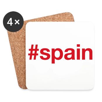 SPAIN Hashtag Spanien - Untersetzer (4er-Set) - Weiß - Vorne