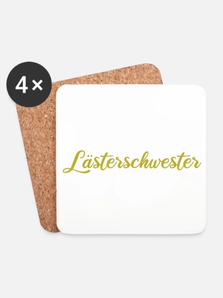 Lästerschwester mit Herz - Untersetzer (4er-Set) - Weiß