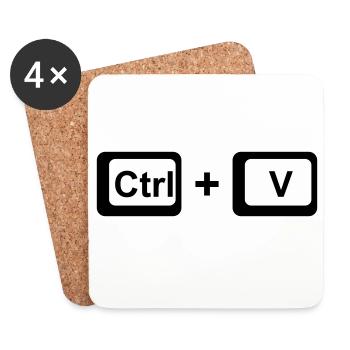 CTRL + V / Kinder Geschenk zu Vatertag / Muttertag - Untersetzer (4er-Set) - Weiß - Vorne