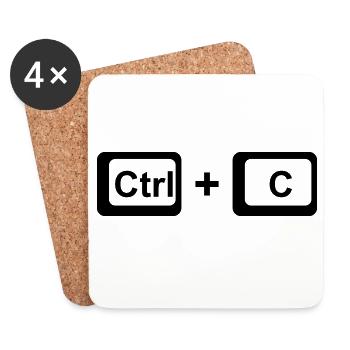 CTRL + C / Eltern Geschenk zum Vatertag /Muttertag - Untersetzer (4er-Set) - Weiß - Vorne