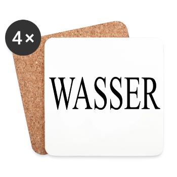 Wasser Schriftzug  - Untersetzer (4er-Set) - Weiß - Vorne