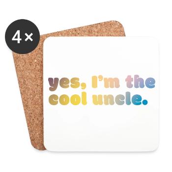Cool Uncle Statement - Untersetzer (4er-Set) - Weiß - Vorne