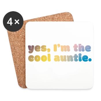 Déclaration de tante cool - Dessous de verre (lot de 4) - blanc - Devant