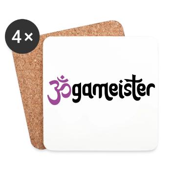 Jogameister - Typografisches OM (3-Farbig) - Untersetzer (4er-Set) - Weiß - Vorne
