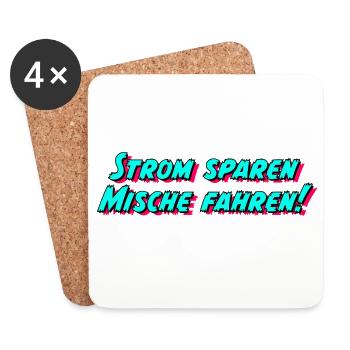 Strom sparen Mische fahren! - Untersetzer (4er-Set) - Weiß - Vorne