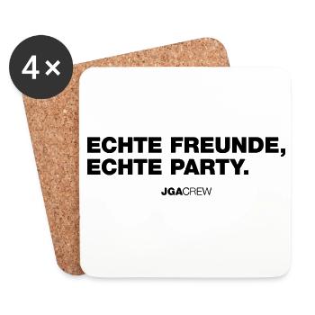Real Friends (Bachelor Party) - Coasters (set of 4) - white - Front