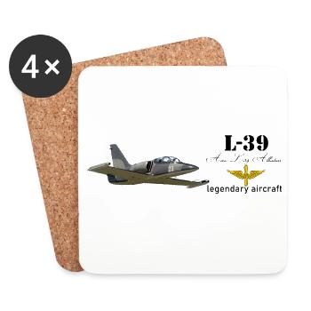 L-39 Albatros - Untersetzer (4er-Set) - Weiß - Vorne