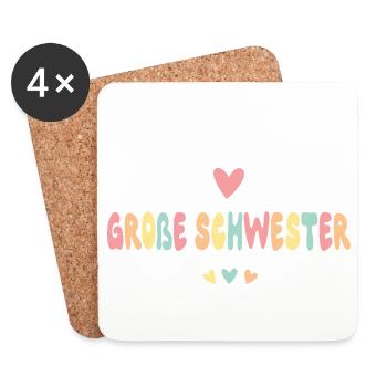 Grande Soeur 2026 Coeur Doux Frère ou Sœur - Dessous de verre (lot de 4) - blanc - Devant