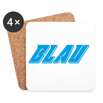 Blue Abstract blue energy flow - Coasters (set of 4) - white - Front