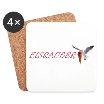 Eisräuber Design mit fliegender Möwe - Untersetzer (4er-Set) - Weiß - Vorne
