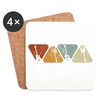 Four Instruments Silhouettes Pastel - Coasters (set of 4) - white - Front