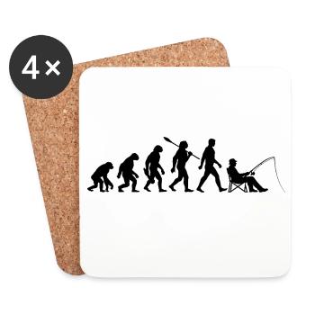 Evolution - Fishing, Angler Gift - Coasters (set of 4) - white - Front