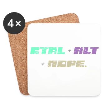 CTRL ALT Nope - Untersetzer (4er-Set) - Weiß - Vorne