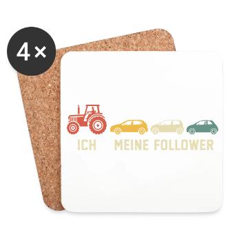 Traktor Bauer Meine Follower Landwirt  - Untersetzer (4er-Set) - Weiß - Vorne