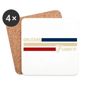France - Orleans - Frankreich - Flagge - Streifen - Untersetzer (4er-Set) - Weiß - Vorne