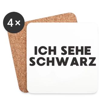 Ich sehe schwarz Black Edition - Untersetzer (4er-Set) - Weiß - Vorne