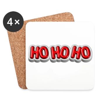Ho Ho Ho – Conception 3D de Noël festive - Dessous de verre (lot de 4) - blanc - Devant