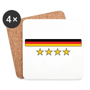 Deutsche Flagge – Deutschland - Untersetzer (4er-Set) - Weiß - Vorne